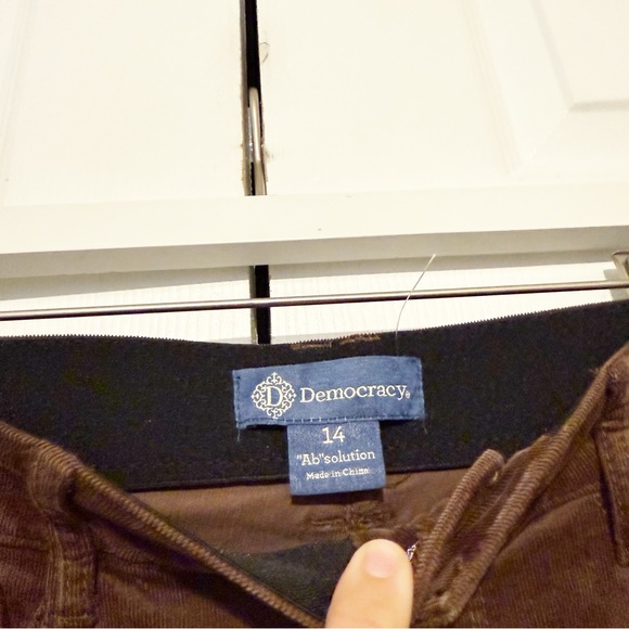 Democracy AbSolution Bootcut Brown Corduroy Pants 14 Stretch Comfort Waistband - Picture 5 of 8